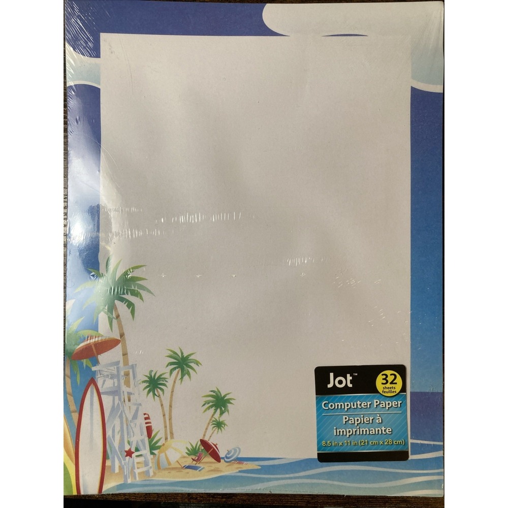 Jot Computer Paper Palm Tree Beach Design 32 Sheet Pack